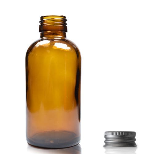 Ml Amber Glass Boston Bottle With Aluminium Cap Ampulla Ltd