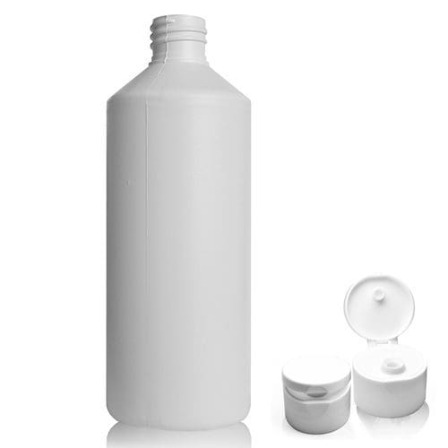 500ml PCR HDPE Plastic Bottle With Free Flip Top Cap Ampulla