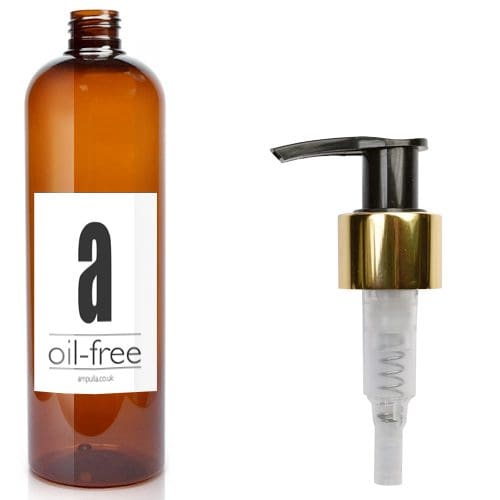 500ml Luxury Amber Boston Moisturiser Pump Bottle Ampulla