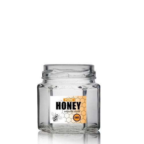 45ml Hexagonal Glass Honey Jar Ampulla Ltd 0161 367 1414