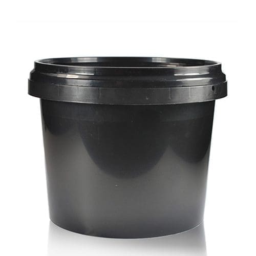 small black plastic buckets