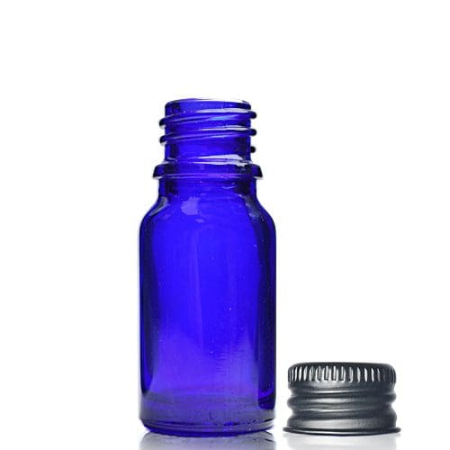 10ml Blue Glass Dropper Bottle & Metal Cap - Ampulla Packaging