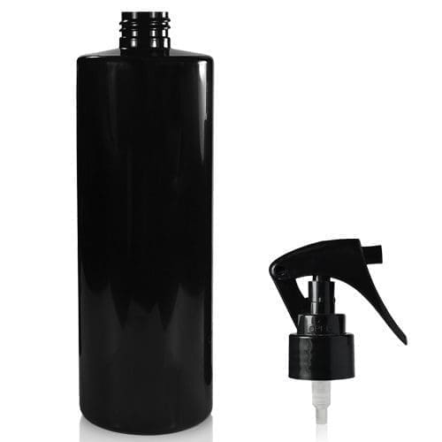 black plastic spray bottles