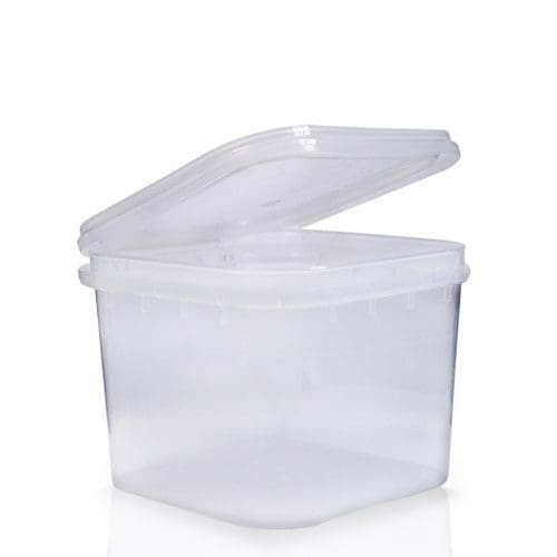 Square Containers, Translucent PP with HDPE Lids