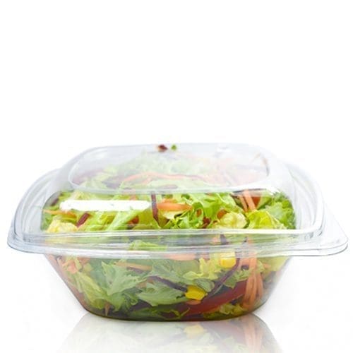 1000cc Clear Disposable Square Salad Bowl And Lid - Ampulla Ltd