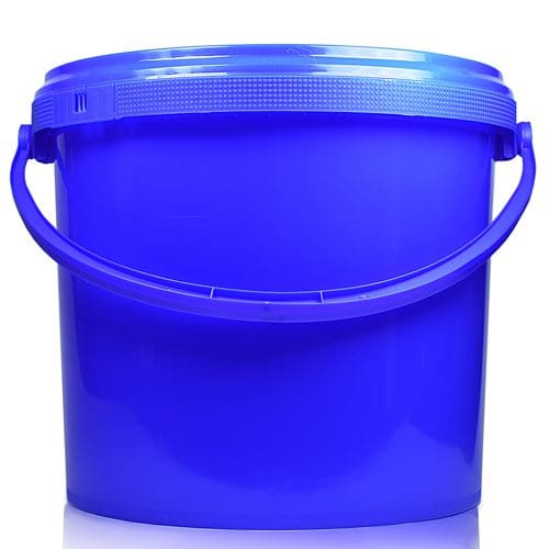 5 Litre Blue Plastic Bucket With Handle & Lid