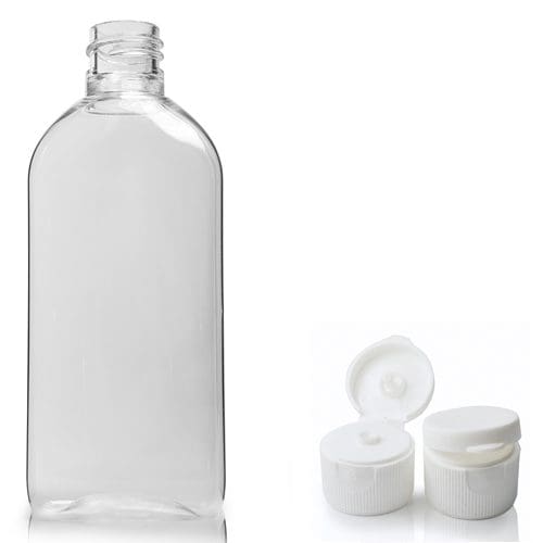 50ml Plastic Oval Bottle With Flip-Top Cap - Ampulla - 0161 367 1414