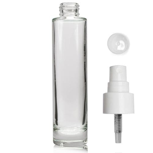 100ml Clear Glass Cylindro Bottle With Atomiser - Ampulla LTD