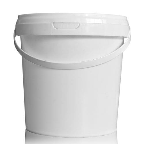 1 Litre White Plastic Bucket | Ampulla.co.uk | 0161 367 1414