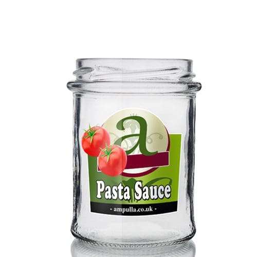 212ml Clear Glass Pasta Sauce Jar - Ampulla Ltd - 0161 367 1414