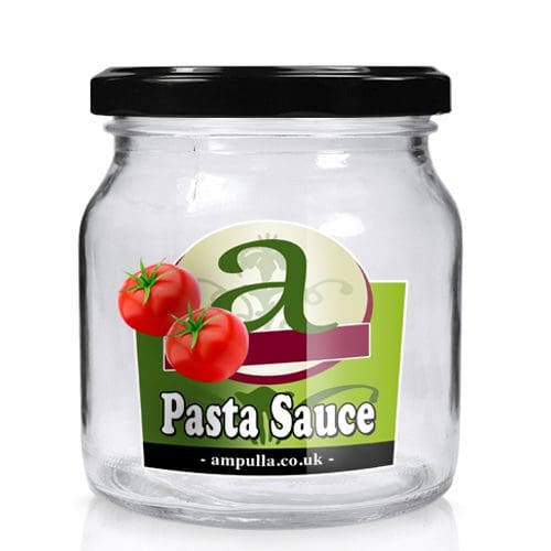 530ml Clear Glass Pasta Sauce Jar With Lid - Ampulla Ltd