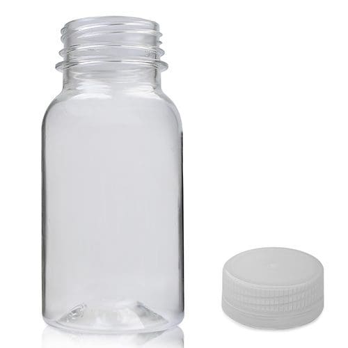 75ml Clear PET Shot Bottle With Natural Cap - Ampulla LTD