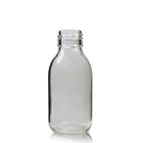 100ml Clear Glass Syrup Bottle - Ampulla Ltd - 0161 367 1414